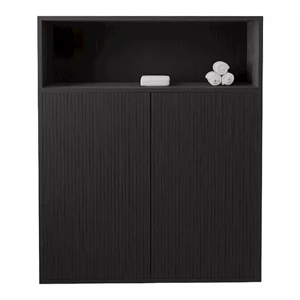 Timotheus Vertical Slat – Zwevend Wandmeubel met Reliëf-Design