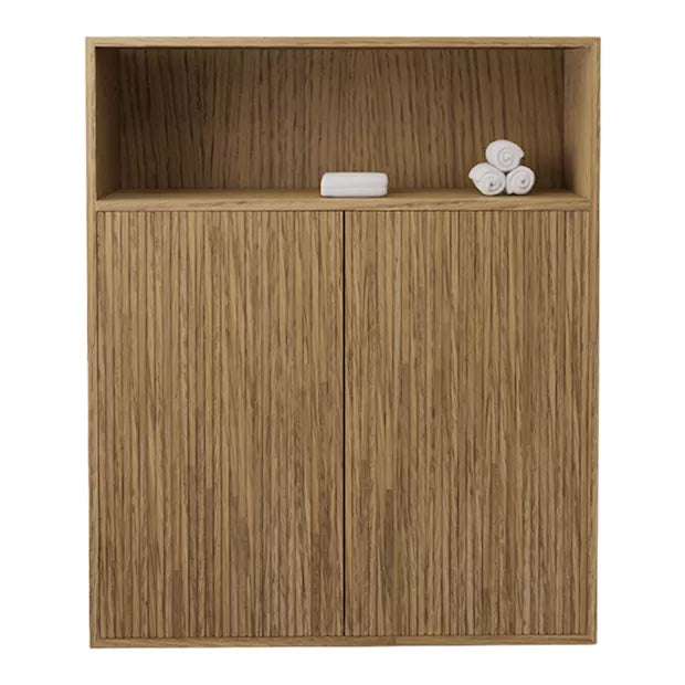Timotheus Vertical Slat – Zwevend Wandmeubel met Reliëf-Design