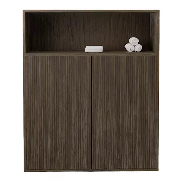 Timotheus Vertical Slat – Zwevend Wandmeubel met Reliëf-Design