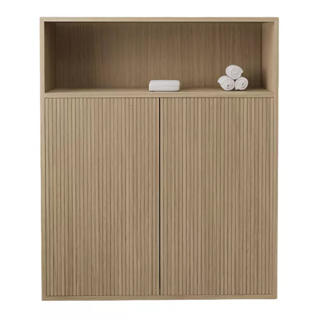 Timotheus Vertical Slat – Zwevend Wandmeubel met Reliëf-Design