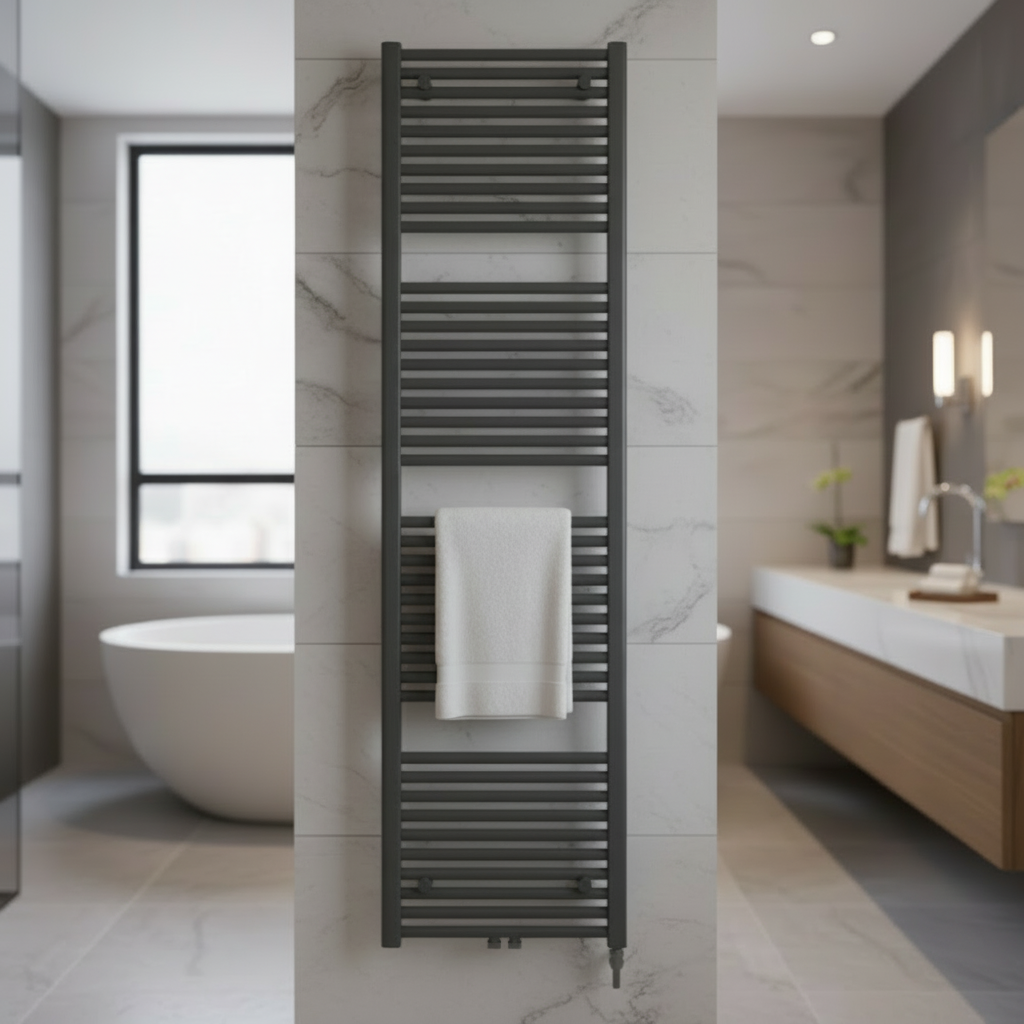 Lavigo Apollo Round radiator - Mat Zwart 1800x600mm
