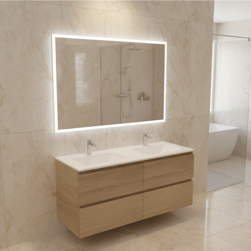 Lavigo Gino 2.0 meubelset met Liv spiegel - Licht Eiken