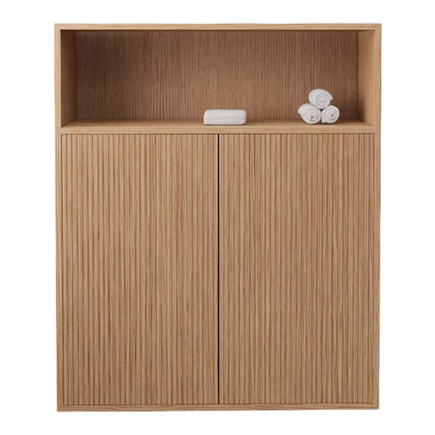 Timotheus Vertical Slat – Zwevend Wandmeubel met Reliëf-Design