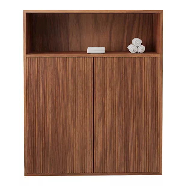 Timotheus Vertical Slat – Zwevend Wandmeubel met Reliëf-Design